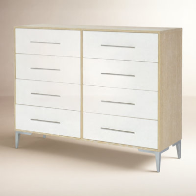 Modern Double Dresser Two Tone Design Eight Drawers