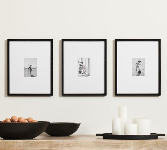 Modern Gallery Picture Frame Trio with Oversized White Matting