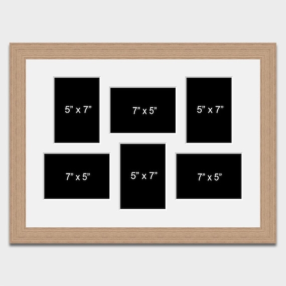 Multi Aperture Frame Oak Veneer Look Six Opening Gallery Style