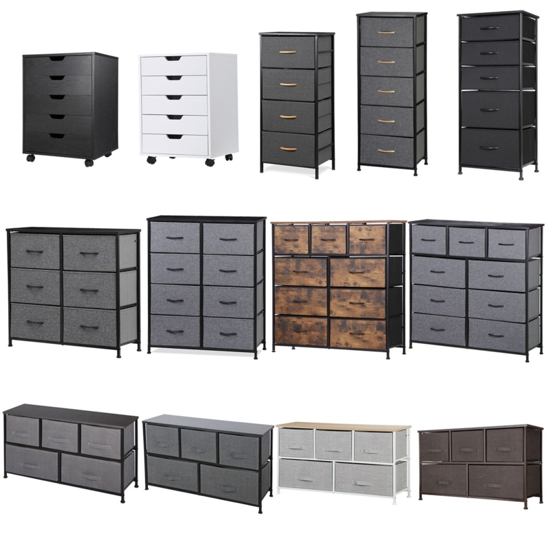 Multi-Drawer Storage Collection Various Fabric Drawer Configurations