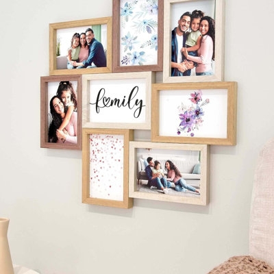 Multi-Tonal Wood Collage Picture Frame, Interlocking Design