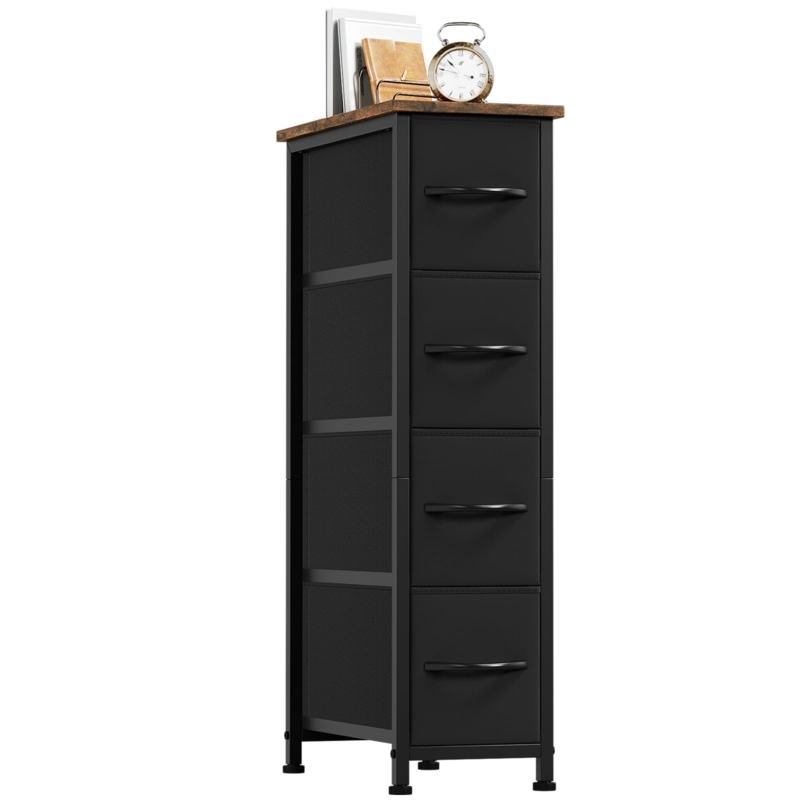 Narrow Dresser 4 Tier Slim Industrial Fabric Storage Unit