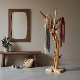 Natural Wood Sculptural Rack Tree Branch Silhouette Organic Shape