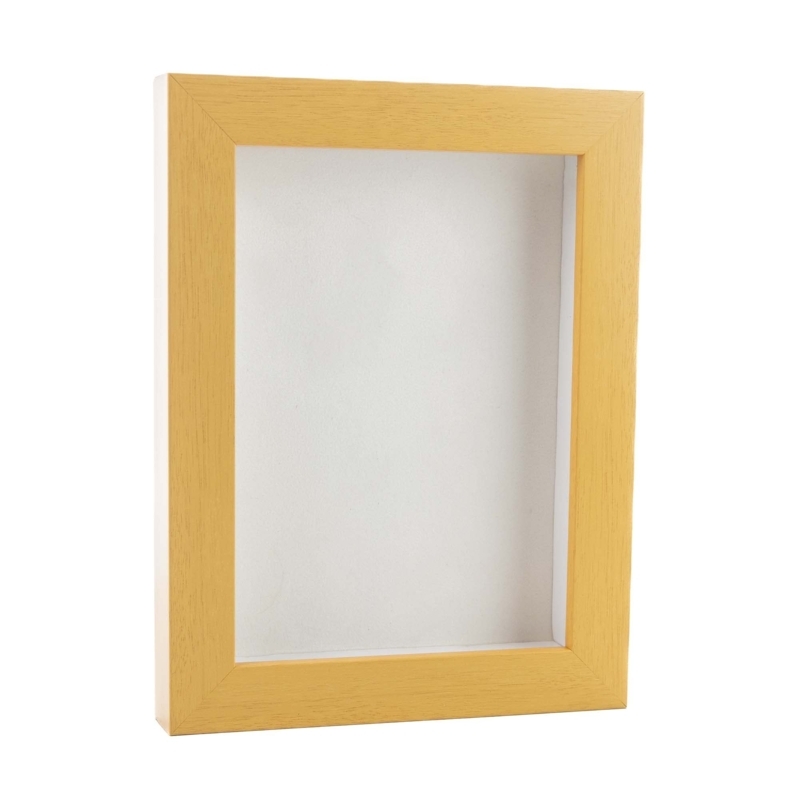 Natural Wood Shadow Box Frame with Minimalist Deep Profile