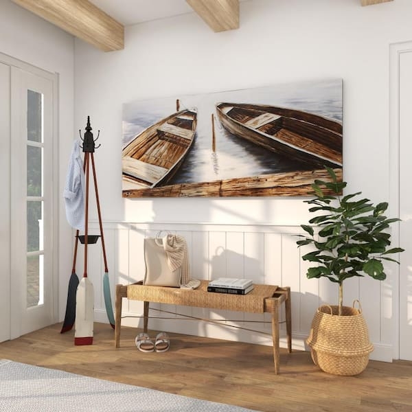Nautical Coat Rack Oar Shaped Legs Tripod Base Mudroom