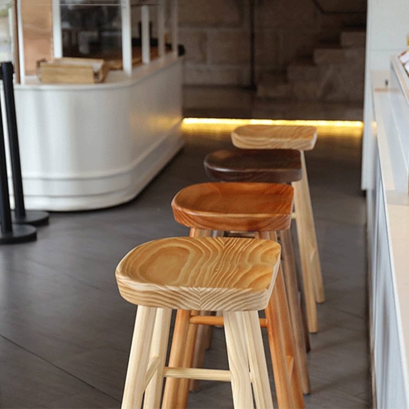 Nordic Style Bar Stool with Graduated Wood Finishes