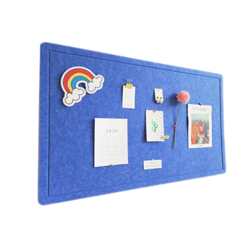 Notice Board Cobalt Blue Felt, Frameless with Debossed Border Detail