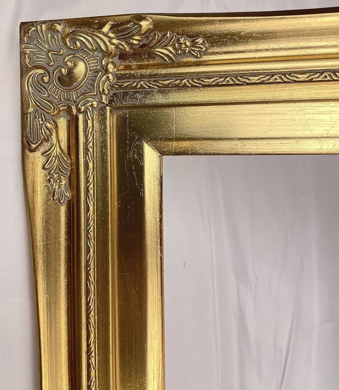 Picture Frame Antique Baroque Scrollwork Floral Motifs Beaded Border