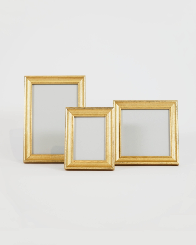 Picture Frame Beaded Inner Edge Gold, Varied Sizes Set