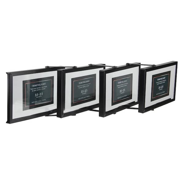Picture Frame Black Collapsible Hinged Multi Panel Tabletop Standing Modern