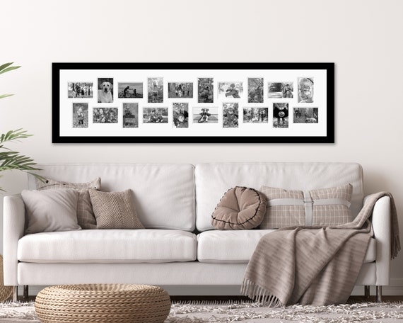 Picture Frame Black Panoramic Collage Extra Wide Silhouette Matte
