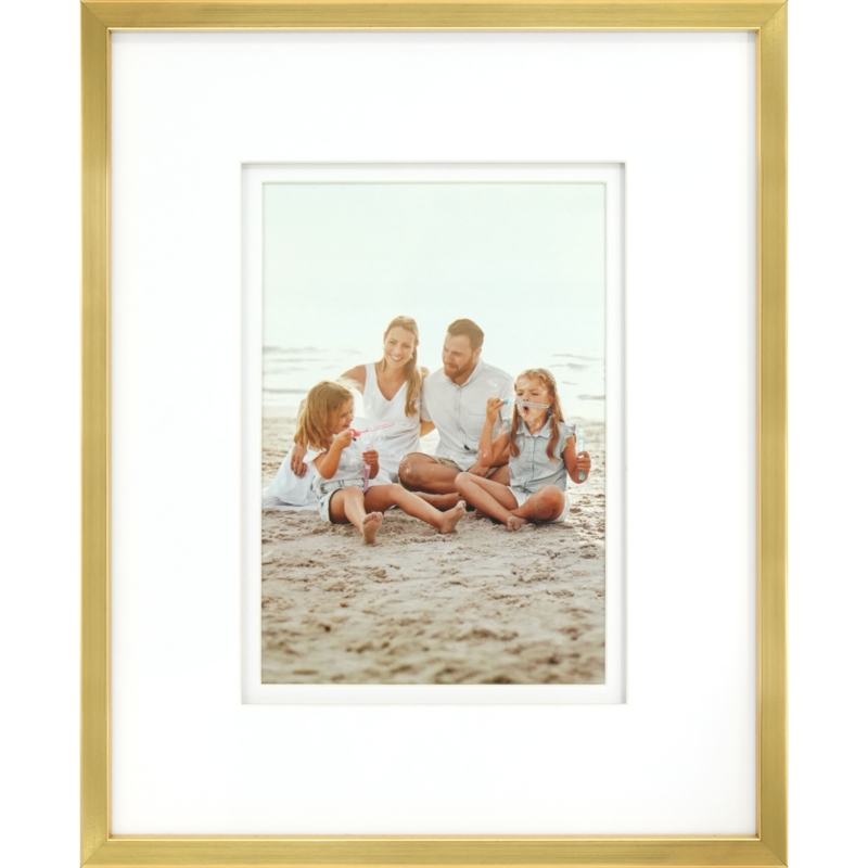 Picture Frame Brushed Gold Finish, Gallery Matting Display