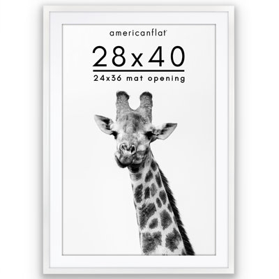 Picture Frame Deep Molding White Mat 28x40 Large Gallery Wall