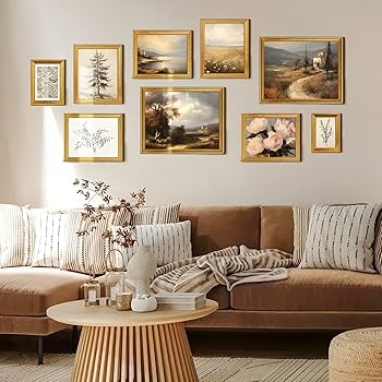 Picture Frame Gallery Wall Set Gold, Multi-Size Arrangement