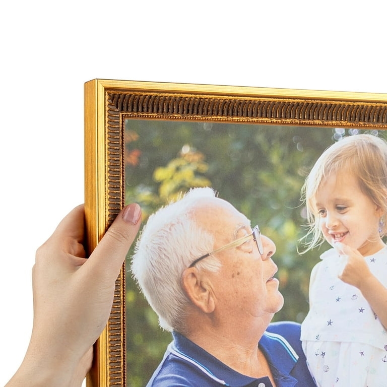 Picture Frame Metallic Ribbed Inner Molding Scoop Profile Glam Style