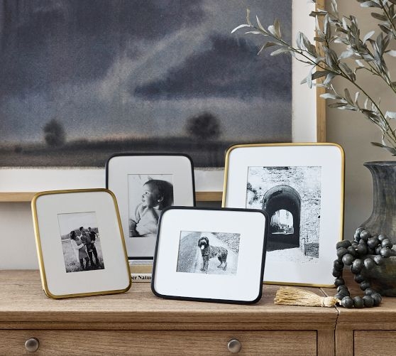 Picture Frame Mixed Metal Finishes Rounded Corners Triptych Display Curated