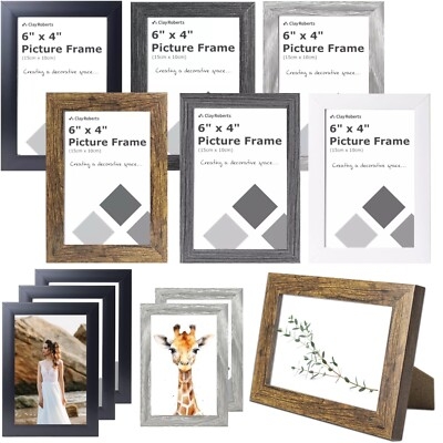 Picture Frame Multiple Finishes Distressed Texture Easel Back Rustic Style