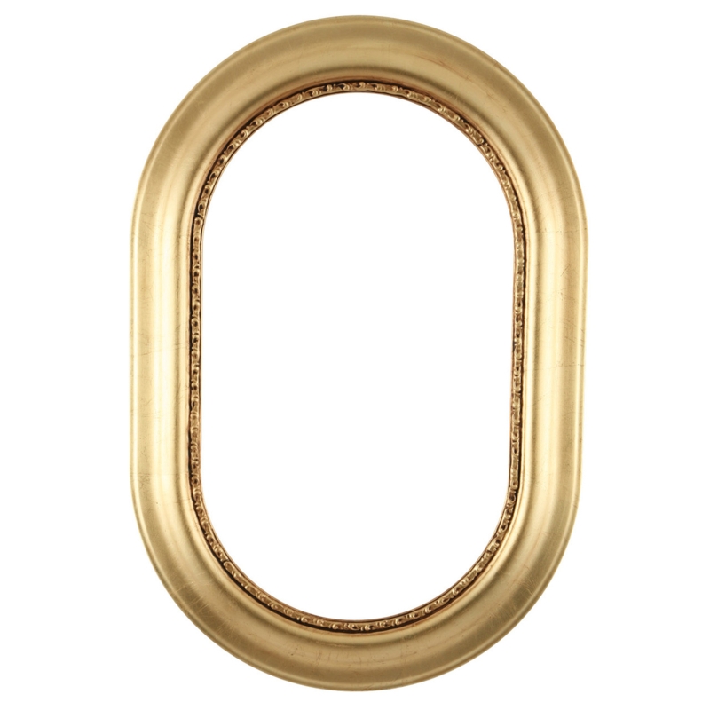 Picture Frame Oblong Shape Gold Leaf, Beaded Detail
