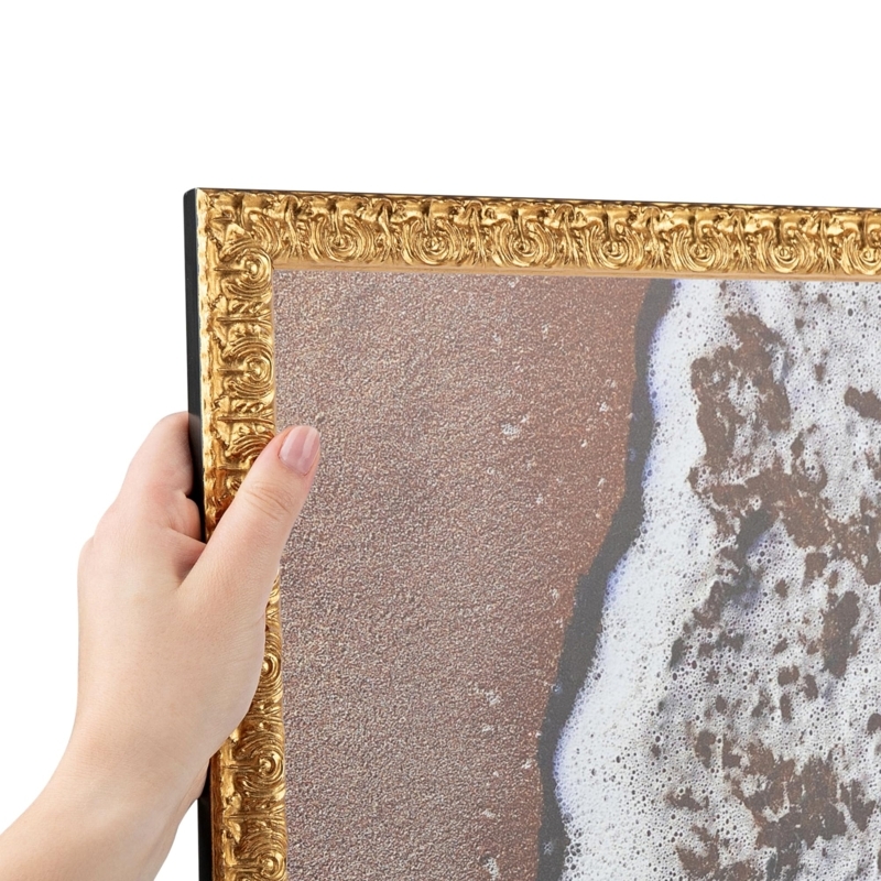 Picture Frame Ornate Gold Molding with Black Outer Edge Traditional Style
