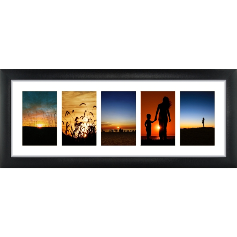 Picture Frame Panoramic Five-Opening with White Matting Minimalist