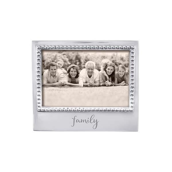 Picture Frame Polished Silver Beaded Border Family Engraving Classic Timeless