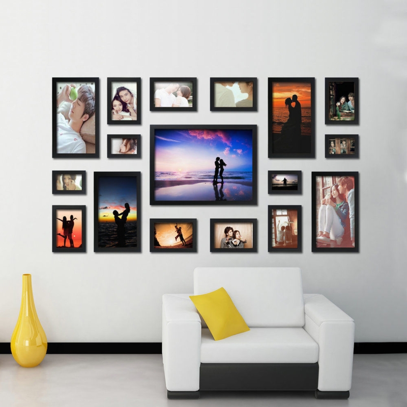 Picture Frame Set 17 Piece Matte Black Gallery Wall Arrangement