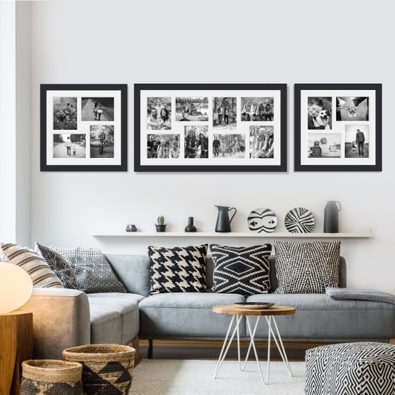 Picture Frame Set, 3-Piece Black Triptych for Modern Gallery Walls.