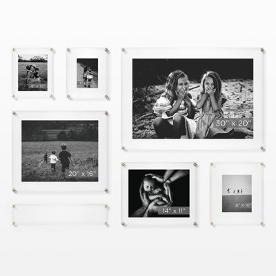 Picture Frame Set Acrylic Standoff Hardware Modern Gallery Wall