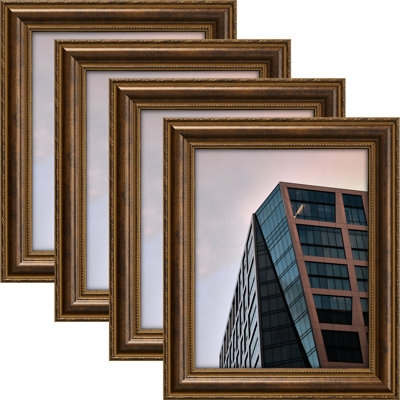 Picture Frame Set Antique Bronze Stepped Molding Beaded Trim Gallery