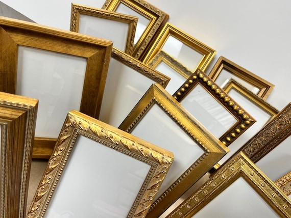 Picture Frame Set Mixed Ornate Styles, Antique Gold Palette