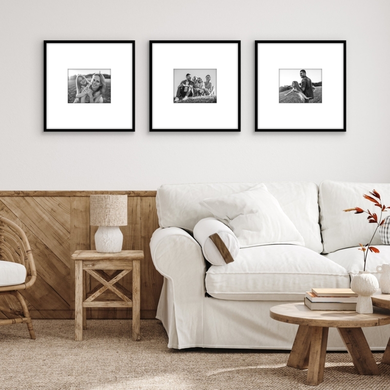 Picture Frame Set of 3 Square Black Slim Molding Modern Farmhouse