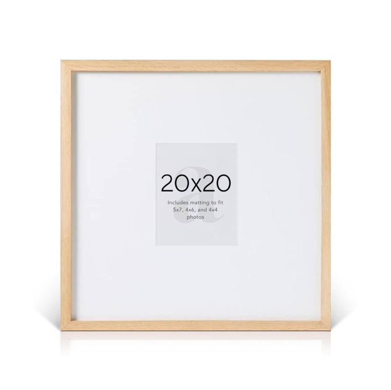 Picture Frame Square Light Oak Tone Oversized Mat Scandinavian