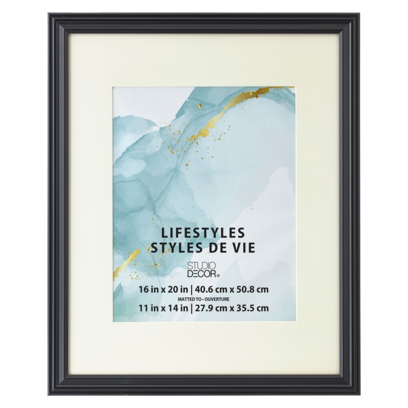 Picture Frame Stepped Profile Black Cream Mat Traditional Gallery