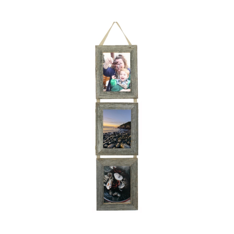 Picture Frame Weathered Wood Hanging Ribbon Rustic Barnwood Style