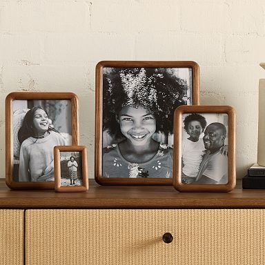 Picture Frame Wood Toned Rounded Corners Tabletop Display Modern Organic