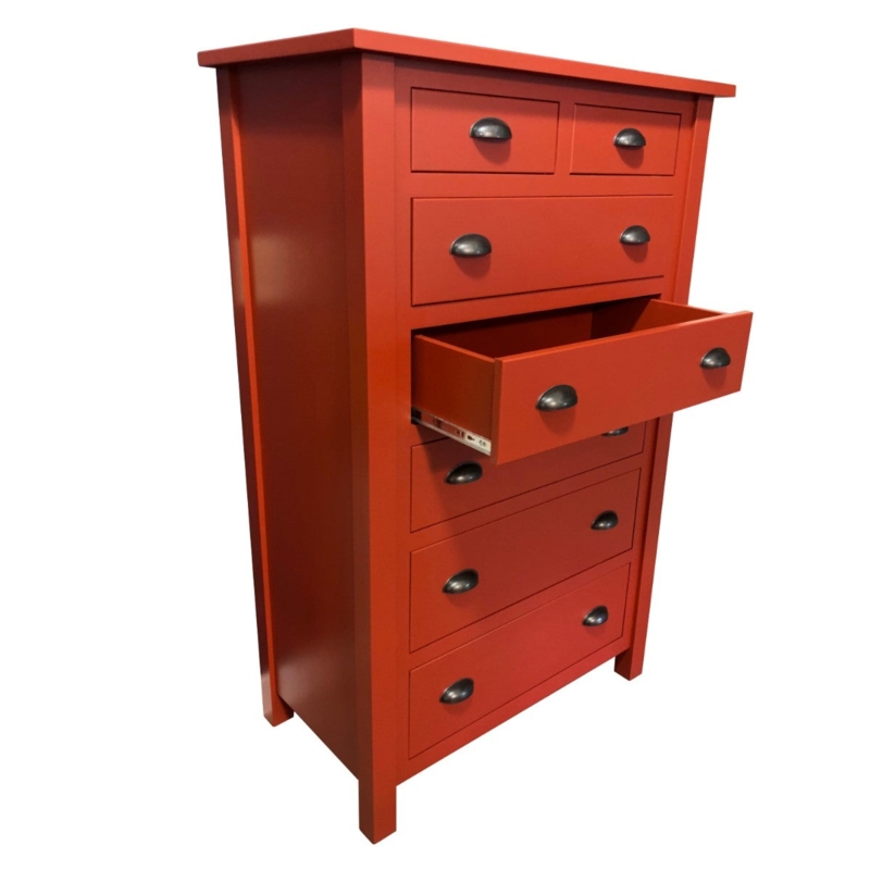 Rustic Farmhouse Chest Of Drawers Cup Pulls Six Drawer Tallboy Design