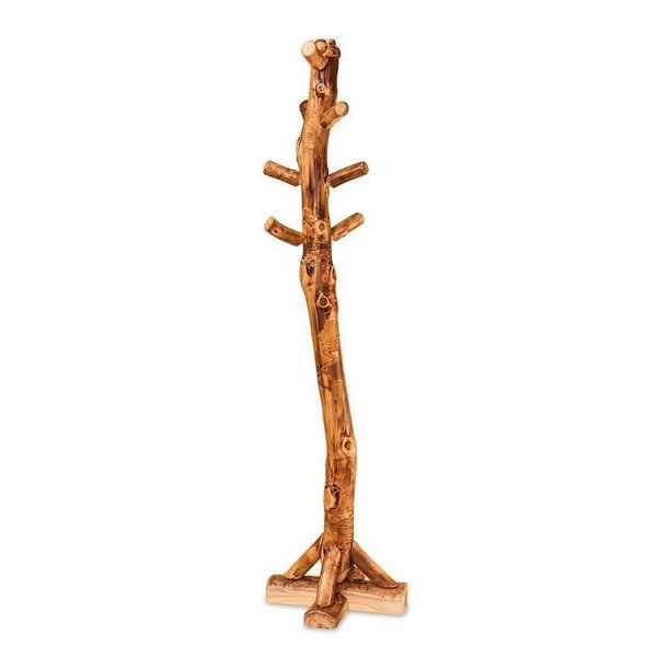 Rustic Log Coat Rack Organic Silhouette Branch Pegs Hall Tree