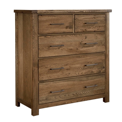 Rustic Modern Dresser Two Over Three Drawers Black Bar Pulls
