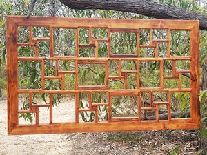 Rustic Picture Frame, Asymmetric Grid, Wood Timber, Farmhouse Style