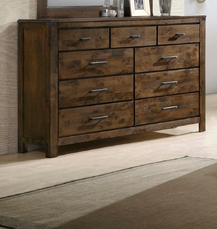 Rustic Seven Drawer Dresser with Distressed Finish