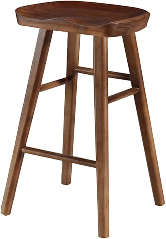 Rustic Wood Bar Stool with Backless Silhouette