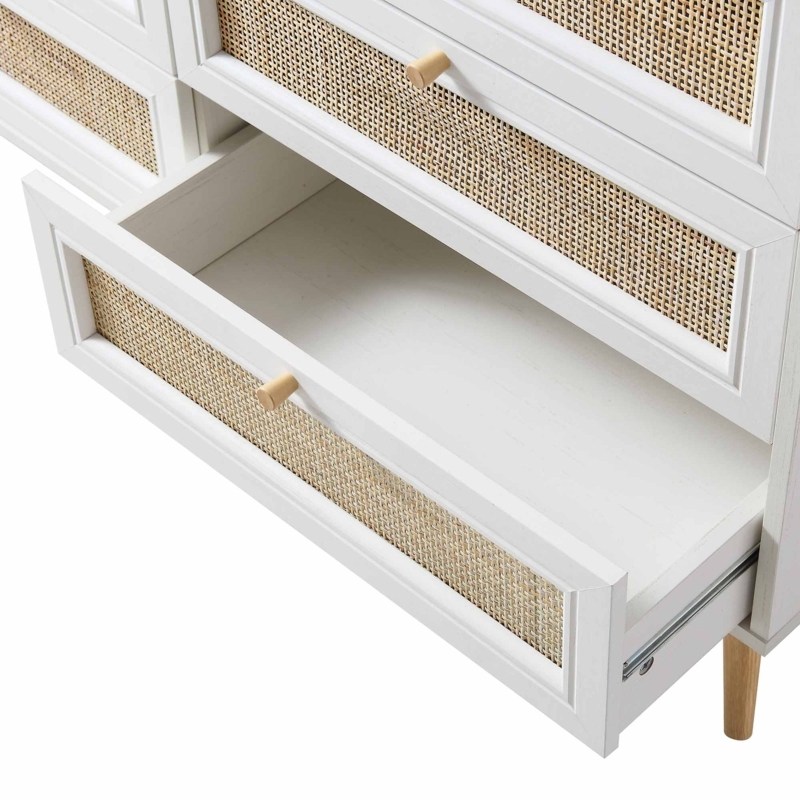 Scandinavian Dresser with Detailed Woven Rattan Panels