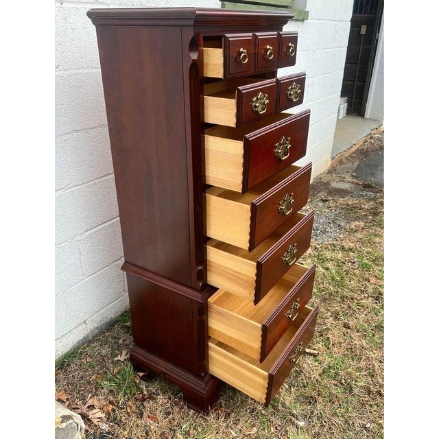 Semainier Chest Traditional Cherry Ten Drawers Graduated Tiers