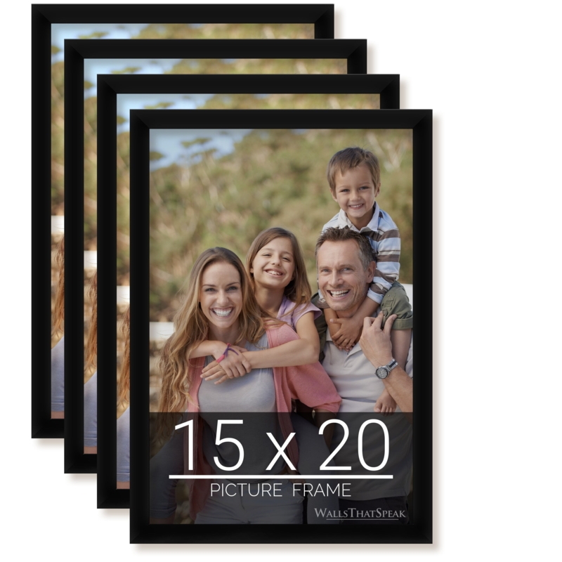 Set of Four Picture Frames, Slim Rectangular Profile