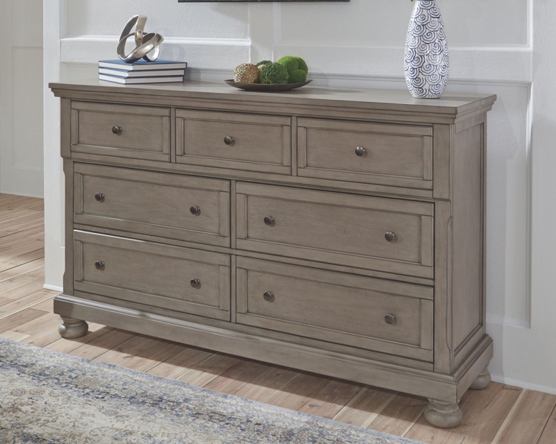 Seven-Drawer Storage Chest with Inset Panels and Bun Feet