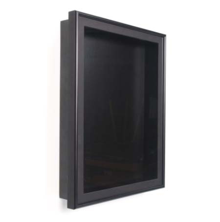 Shadow Box Black Metal Deep 4-Inch Profile Swing-Open Design Display