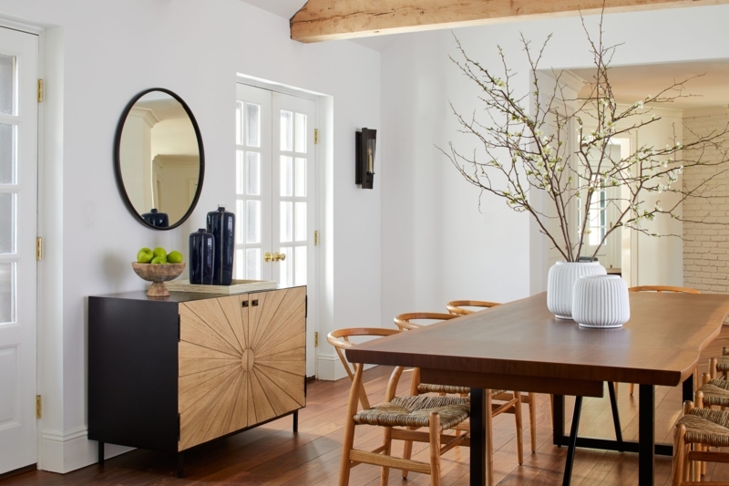 Sideboard featuring Sunburst Pattern Doors and Tapered Legs