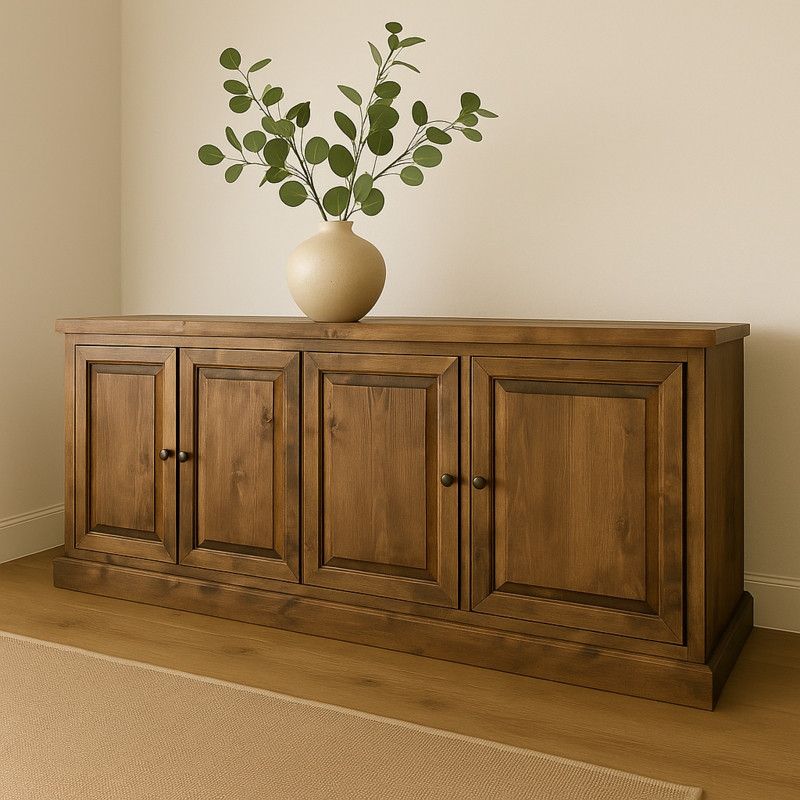 Sideboard with Molded Plinth Base and Traditional Paneled Doors