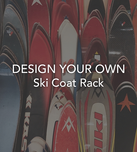 Ski Coat Rack Repurposed Graphic Prints Rustic Lodge Decor