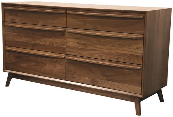 Solid Wood Double Dresser Horizontal Bar Pulls Mid Century